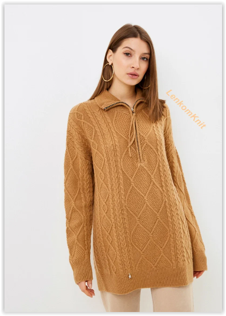 Красивый удлиненный свитер спицами. - Lilia Vignan