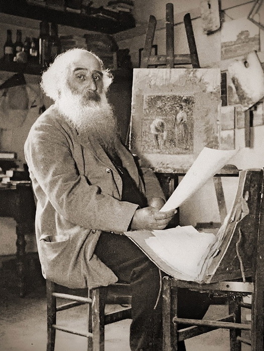  Camille Pissarro in his studio at Éragny, circa 18901895 (525x700, 151Kb)