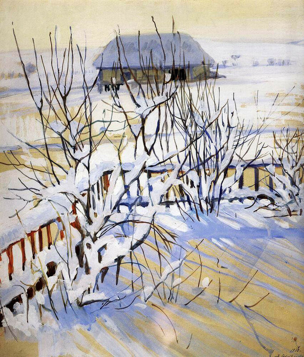Зимний пейзаж. 1910 (596x700, 573Kb)