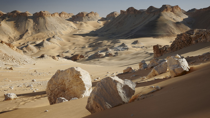 Landscape at the Old Caravan Route near Dakhla Oasis, Libyan Desert, Sahara, Egypt (700x393, 294Kb)