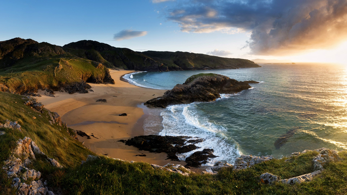 Sunset at the Murder Hole Beach, Rosguill, Donegal, Ireland (700x393, 353Kb)