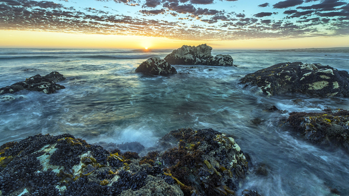 Sunset over the ocean at Marble Beach, Namaqua National Park, South Africa (700x393, 422Kb)