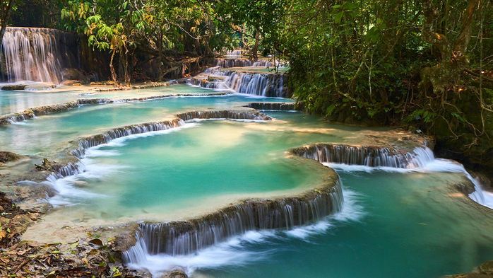 Tat Kuang Si Waterfalls, Luang Prabang, Laos (700x393, 424Kb)