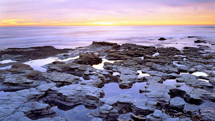 Tide Pools at Sunset, San Diego, California (700x393, 370Kb)