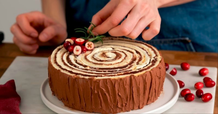 Торт-рулет  ождественский пенек - потрясающий десерт 1 (700x367, 268Kb)