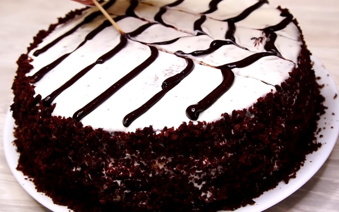 шоколадный торт За копейки с кремом 5 (700x437, 272Kb)