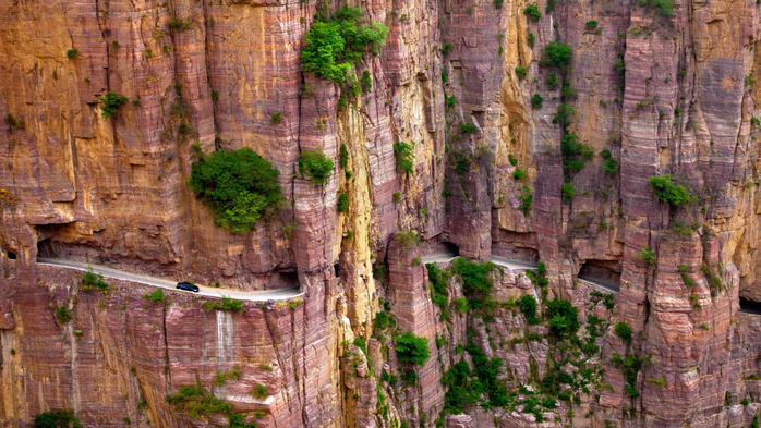 Guoliang Tunnel in the Taihang Mountains in Henan Province, China (700x393, 442Kb)