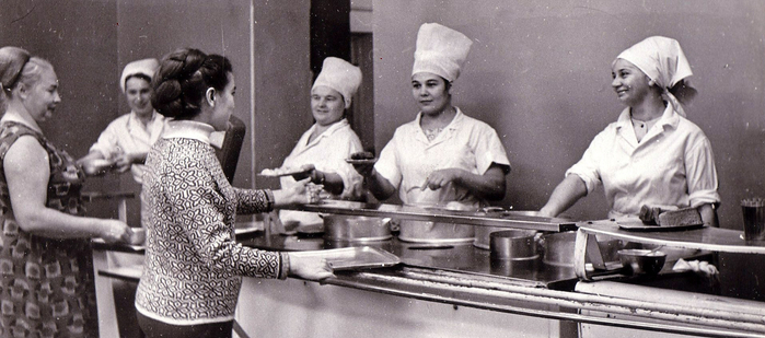 ссср В рабочей столовой, 1966 год (700x309, 239Kb)