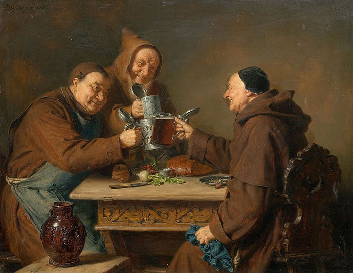 Eduard_Grützner_Drei_Mönche_bei_der_Brotzeit_1885 (700x541, 387Kb)