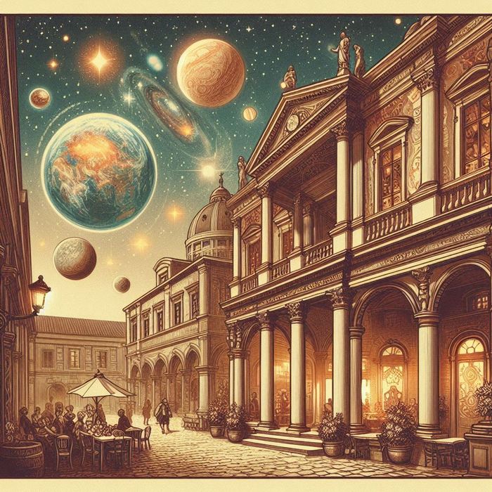 Vintage Styl Illustration eines europäiscen Raum (700x700, 135Kb)