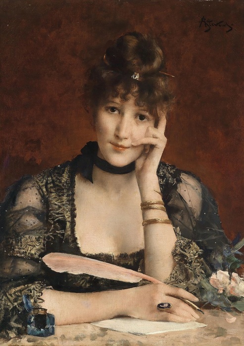 6 9 2016   ) Alfred Stevens (1823-1906) - The Letter 1865. 2 (493x700, 127Kb)