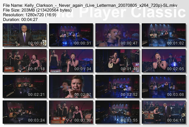 Kelly Clarkson - Never again (Live Letterman 2007)
