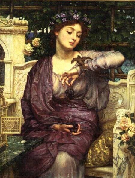 Sir Edward John Poynter lesbia and her sparrow