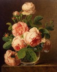 Jan Frans Van Dael - Still Life Of Roses In A Glass Vase
