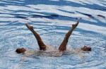 Оны Карбонелл и Андреа Фуэнтес (Ona Carbonell and Andrea Fuentes) из Испании. Выступление пар на чемпионате Европы по синхронному плаванию в Будапеште, 5 августа 2010 года.