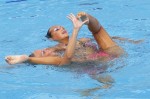 Манила Фламини и Джулия Лапи (Manila Flamini and Giulia Lapi) из Италии. Выступление пар на чемпионате Европы по синхронному плаванию в Будапеште, 5 августа 2010 года.