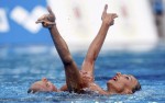 Наталья Ищенко и Светлана Ромашина (Natalia Ischenko and Svetlana Romashina) из России. Выступление пар на чемпионате Европы по синхронному плаванию в Будапеште, 5 августа 2010 года.