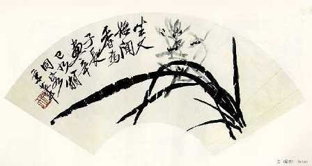 Веер, листья бамбука. Ци Бай-ши (Qi Bai-shi)