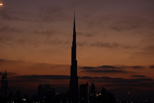 На церемонии открытия Бурдж Дубай (Бурдж Халифа), Дубаи, Арабские Эмираты, 4 января 2010 года.