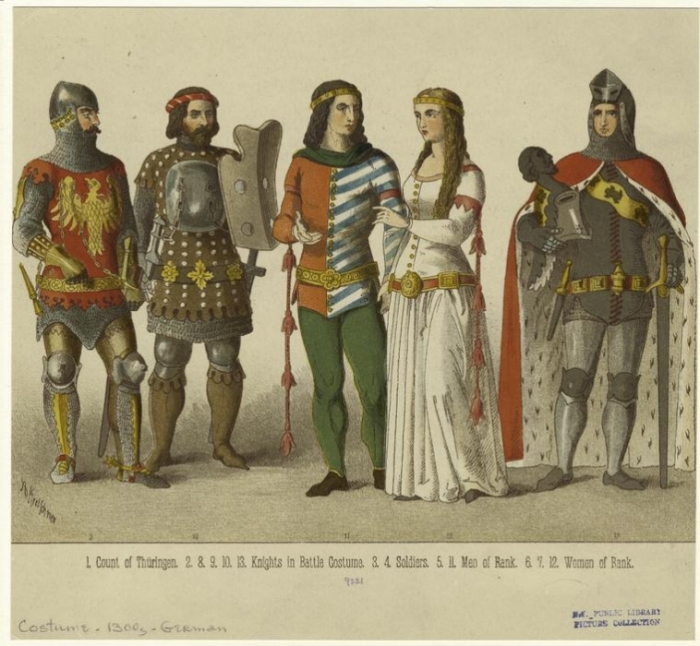 Count of Thuringen ; Knights in battle costume ; Soldiers ; Men of rank ; Women of rank..jpg