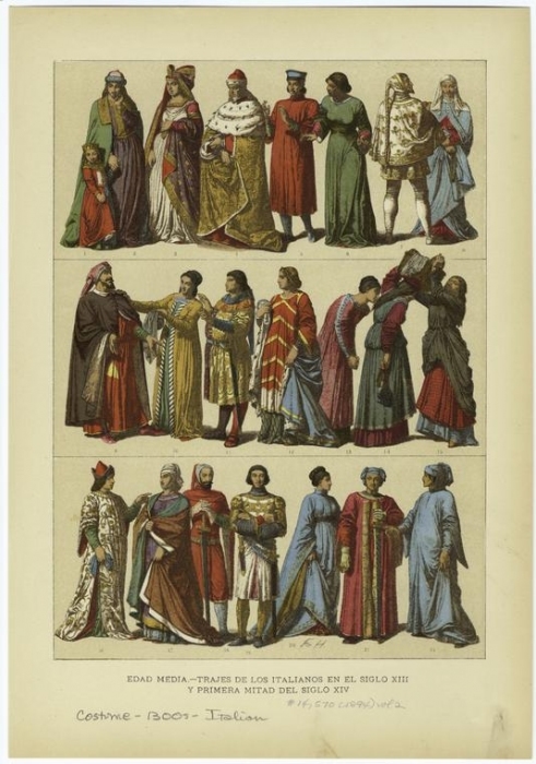 Edad media - trajes de los italianos en el siglo XIII y primera mitad del siglo XIV..jpg