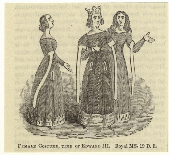 Female costume, time of Edward III..jpg