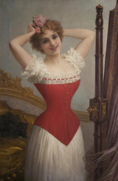 unknown artist Lady in a Red Corset
