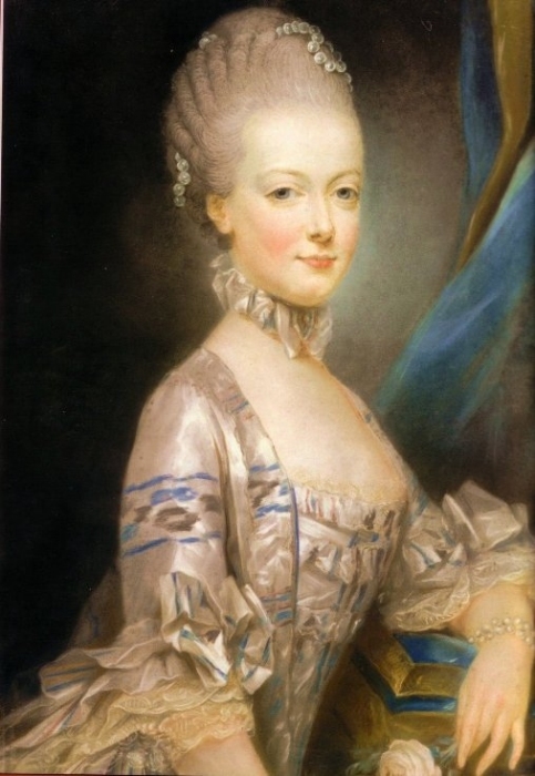 Portrait de Marie-Antoinette dauphine de France, par Joseph Ducreux (1735-1802), fin 1769.