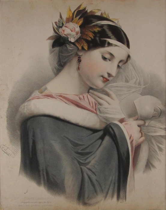 Portrait einer h?bschen jungen Frau mit Maske in der Hand