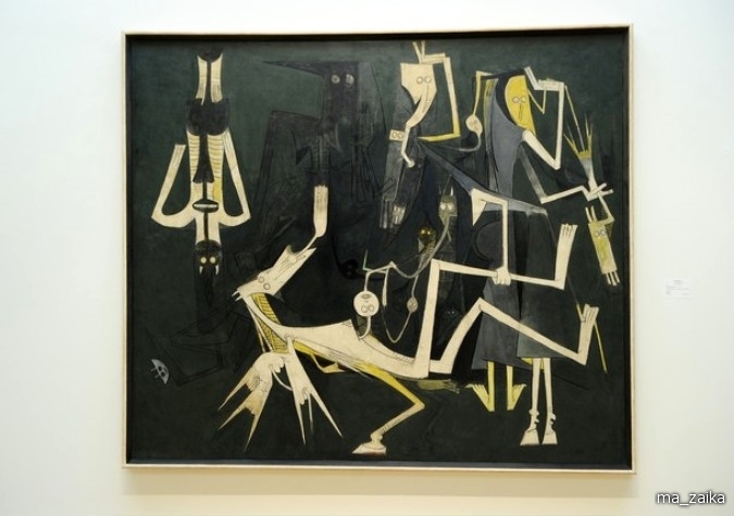 'Les Abalochas Dansent pour Dhambala, Dieu de l'Unite' by Wifredo Lam. Пресс-показ латиноамериканского искусства в рамках аукциона Sotheby's в Нью-Йорке, 12 ноября 2010 года.