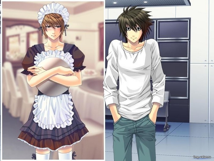 Anime boy in maid outfit