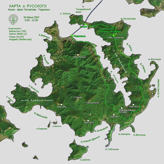 Карта острова русский владивосток