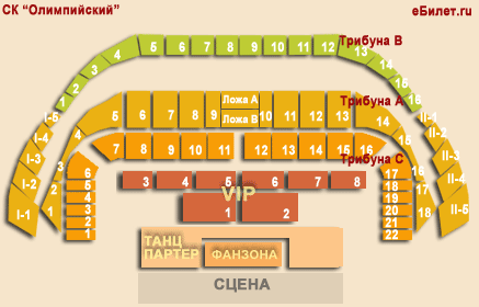 Схема зала олимпийский схема зала с местами