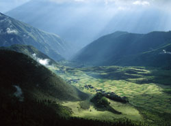 Agricultural Fields and Village Tibet