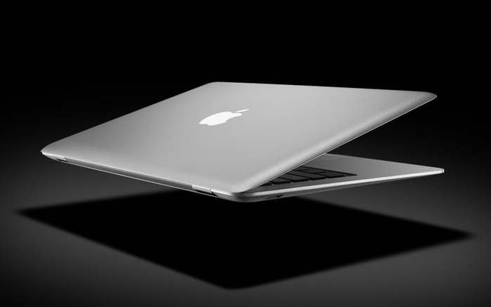 MacBook Air open.