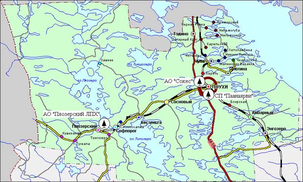 Калевала поселок карта