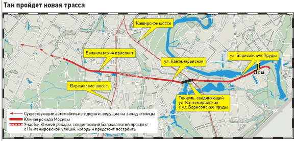 Южная хорда в москве схема