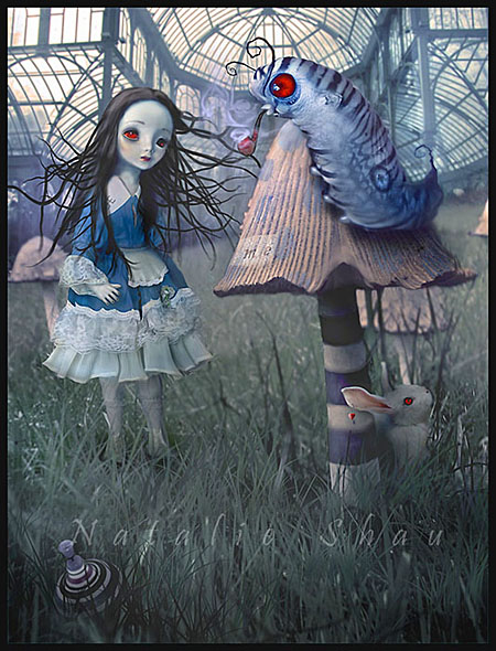 Alice_and_Blue_Caterpillar_by_BlueBlack (450x590, 118Kb)