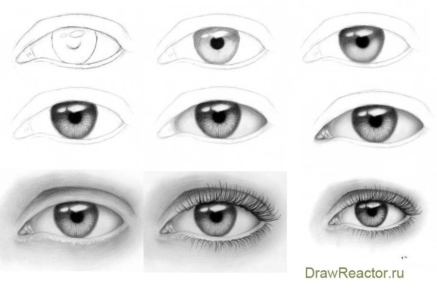 Как нарисовать глаза карандашом поэтапно