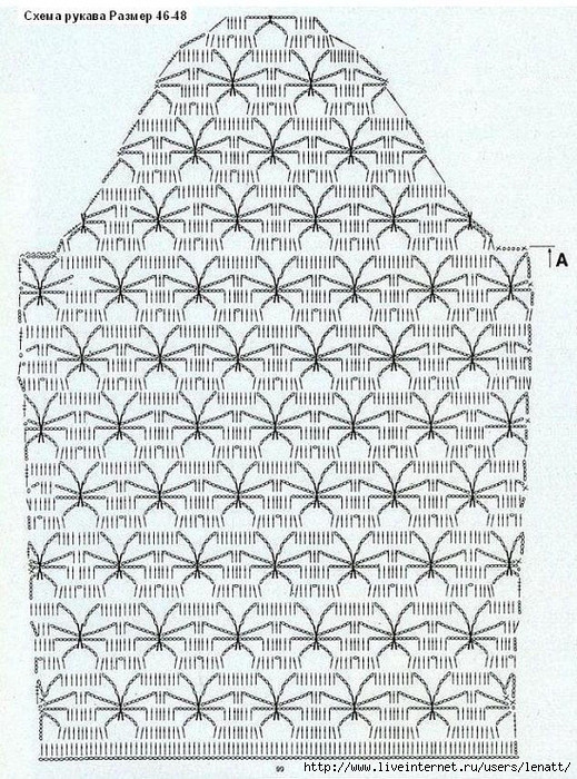 Рукава крючком для кофты схемы и описание