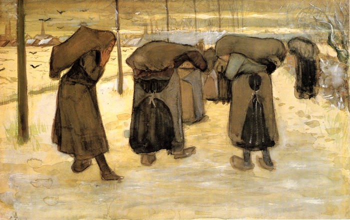 Miners' Wives Carrying Sacks of Coal, 1882 (700x441, 274Kb)