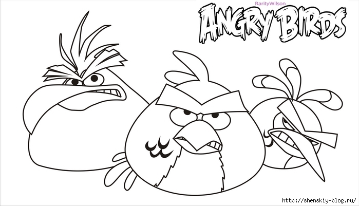 Раскраска Angry Birds в космосе для печати