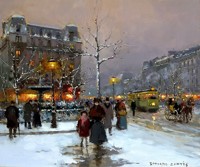 edouard_leon_cortes_a3739_place_pigalle_hiver (700x585, 530Kb)