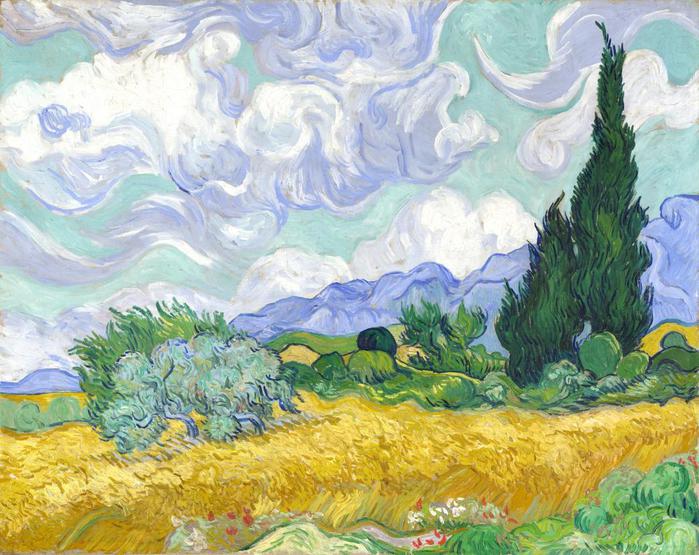 Wheat Field with Cypresses, 1889 (700x555, 78Kb)