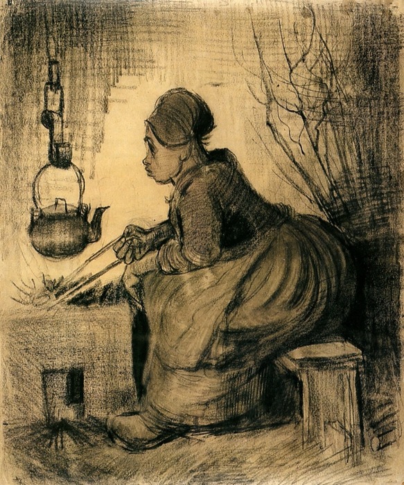 Woman by a Hearth, 1885 (583x700, 200Kb)