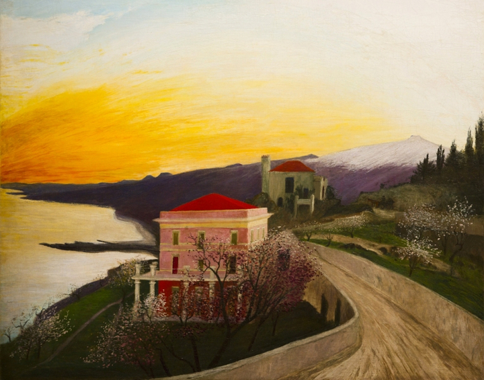 Blossoming Almonds in Taormina, .1902 (700x549, 410Kb)