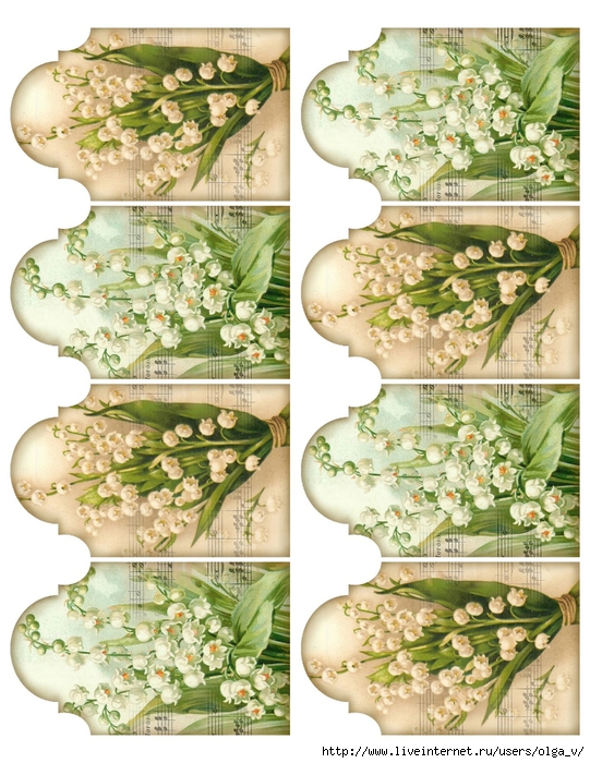 Lily of the Valley ~ 8 tags 2.5 x 4 printable ~ lilac-n-lavender (541x700, 348Kb)