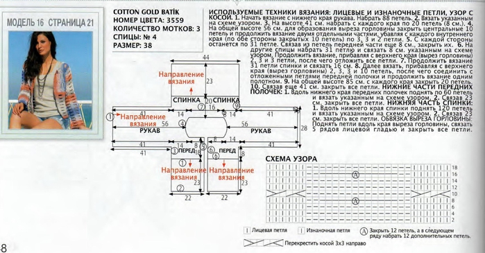 Кокон кофта крючком схема