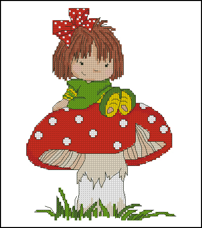 Girl on a mushroom (400x452, 132Kb)