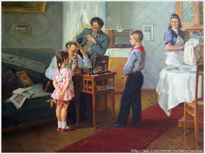 Солодовников Алексей Павлович (род. 1928) «Юный шахматист», 1951 (2) (700x527, 328Kb)